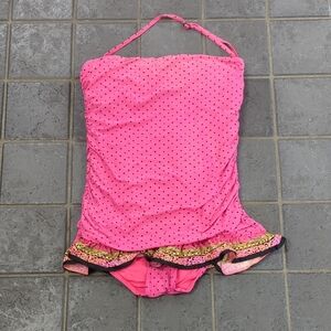 Pink Polka Dot Large 36d Cup Swim Suit